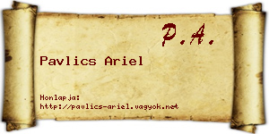 Pavlics Ariel névjegykártya